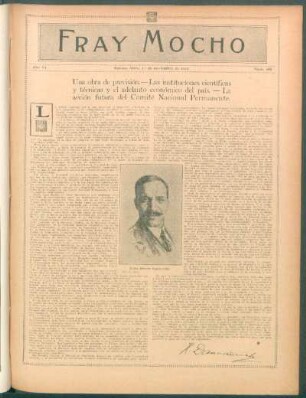 Una obra de previsión.- Las instituciones científicas y técnicas y el adelanto económico del país.- La acción futura del Comité Nacional Permanente.