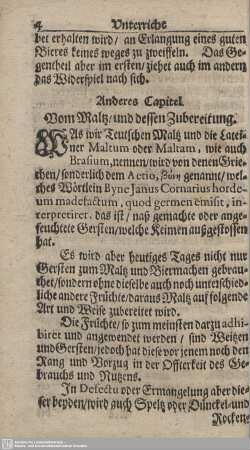 Anderes Capitel. Vom Maltz/ und dessen Zubereitung.