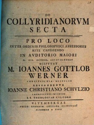 De Collyridianorum Secta