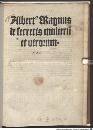 De secretis mulierum et virorum