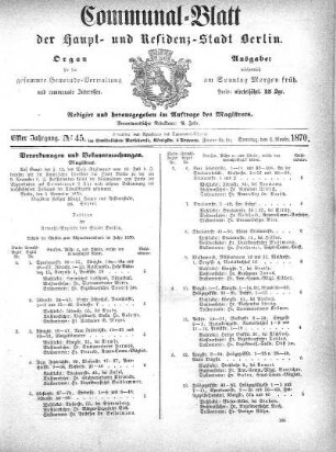 1870,45: No. 45, 6. November 1870