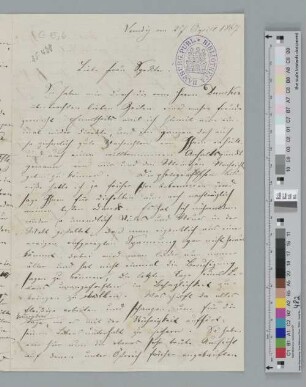 Brief an Maria Auguste Speckter