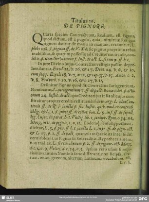 Titulus 26. De Pignore