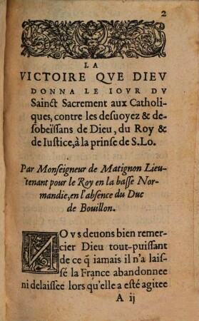 La Prinse de la ville de Sainct Lo