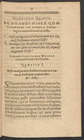 Disputatio Quarta.