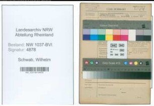 Entnazifizierung Wilhelm Schwab , geb. 06.09.1891 (Vermessungssteiger)