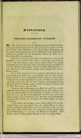 Einleitung. Allgemeine astronomische Vorbegriffe