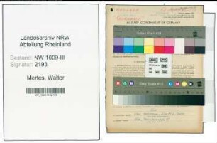 Entnazifizierung Walter Mertes , geb. 06.06.1913 (Geschaeftsfuehrer)