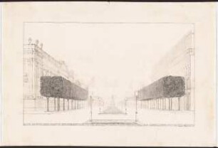 Umgestaltung der Straße Unter den Linden, Berlin: Blick gegen den Platz am Opernhaus, Umgestaltungsvorschlag