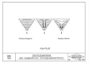 Kernflussverhalten des ausgewählten Schrägbodenbehälters