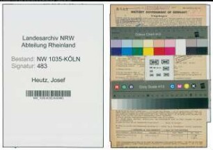 Entnazifizierung Josef Heutz , geb. 11.04.1902 (Elektromeister)