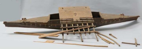 Model of an outrigger boat