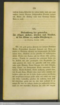 XX. Befreyung der gewercken, In etligen Zechen, Stollen und Gruben, uf der Sleme [et]c. auffm Gleszberg [et]c. am Sonntag Cantate, 1503