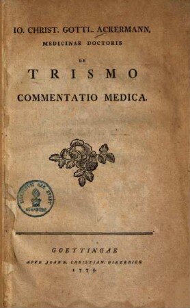 De Trismo commentatio medica