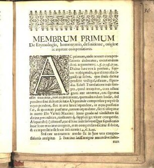 Membrum Primum De Etymologia, homonymia, definitione, origine ac æquitate compensationis.