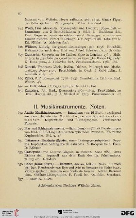 II. Musikinstrumente. Noten (Nr. 632-688)