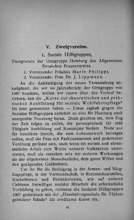 V. Zweigvereine.