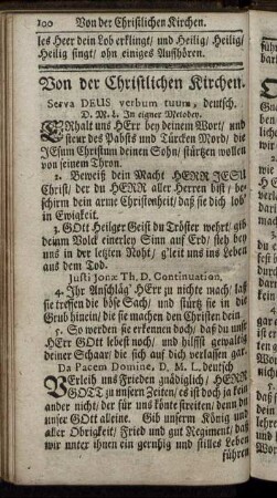 Von der Christlichen Kirchen. - Psalmen Davids.