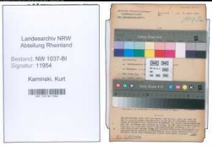 Entnazifizierung Kurt Kaminski , geb. 14.06.1908 (Bahnrat)