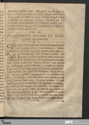 Cap. IV. Patrinorvm Finem Et Effectum Adumbrans.