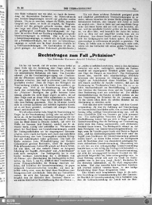 Rechtsfragen zum Fall "Präzision" (III)