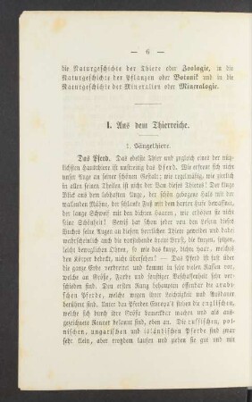 I. Aus dem Thierreiche.