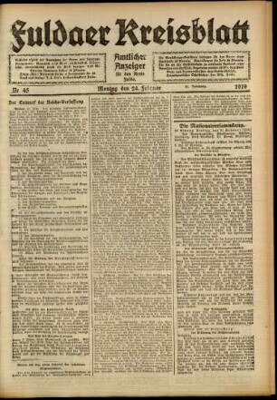 Ausgabe vom Montag, den 24. Februar 1919.