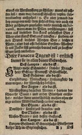 Beschreibung wie die von Ihro Churfürstl. Drtl. zu Baijrn privilegirt und von Cons. Elect. Medic. approbirte Joan. Baptistae Divora Burgers Materialisten und Chymici in München Laborirte weisser Universal und Rotter Artificial Balsamen Zu gebrauchen und daß sie für vortreffliche nutzen in hier angezogen Kranckheiten bringen : [München den 13. May An. 1715]