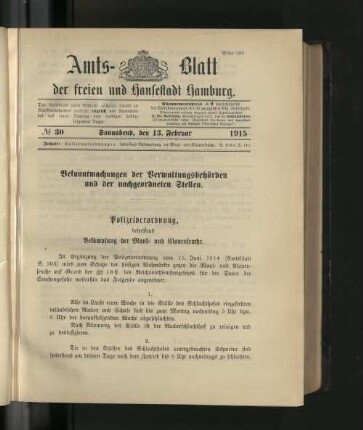 No. 30, 13. Februar 1915