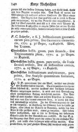 Institutiones geometricae. P.I-III. 10 Kupfern; 24 Bog., mit 11 Kupfern.)
