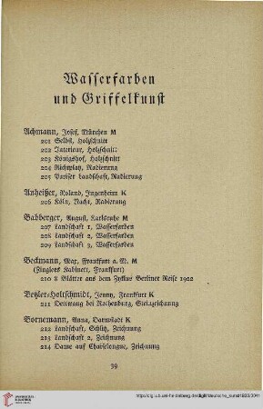 Wasserfarben und Griffelkunst