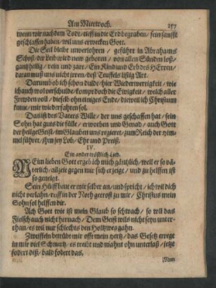 IV. Ein ander tröstlich Lied.