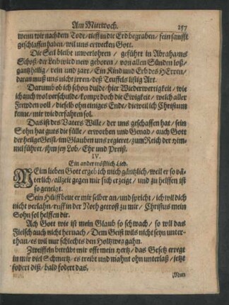 IV. Ein ander tröstlich Lied.
