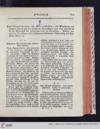 Ueber Bonerii Gemma, oder Boner's Edelstein, eine Sammlung von hundert Fabeln [...]