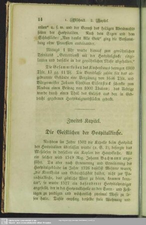 Zweites Kapitel. Die Geistlichen der Hospitalkirche