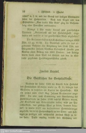 Zweites Kapitel. Die Geistlichen der Hospitalkirche
