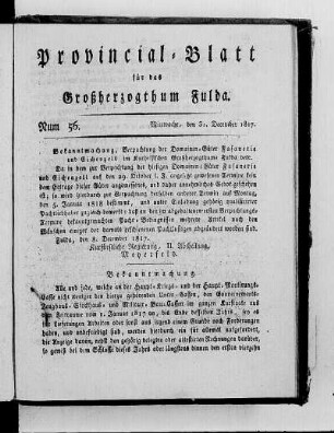 Num. 56, Ausgabe vom 31. Dezember 1817