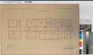 Herdecke (Herdecke) Friedrich Harkortschule Blatt 4 Grundriß 1. Obergeschoß 1933 1 : 100 43 x 67 Pausen Schmitt-Wöpke, Regierungsbaurat, Hochbauamt Hagen KSM Nr. 1282