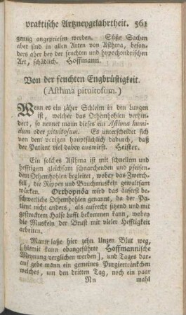 Von der feuchten Engbrüstigkeit. (Asthma pituitosum.)