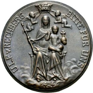 Einseitige Medaille mit dem Gnadenbild von (Hohen-)Rechberg, 20. Jahrhundert