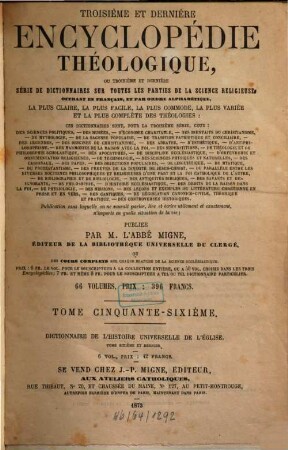 Dictionnaire de l'histoire universelle de l'église : Embrassant ... l'histoire des idées, des faits, des actes, des personnages etc. ..., 6