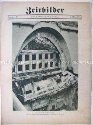 Illustrierte Beilage der "Vossischen Zeitung" mit einer Innenaufnahme des Reichstags nach dem Brand vom 27. Februar 1933