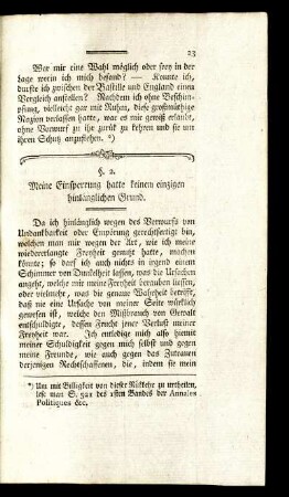 §.2. Meine Einsperrung hatte keinen einzigen hinlänglichen Grund.