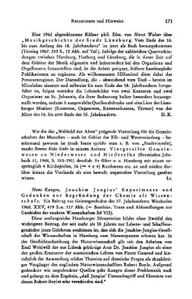 Walter, Horst :: Musikgeschichte der Stadt Lüneburg, vom Ende des 16. bis zum Anfang des 18. Jahrhunderts : Tutzingen, 1967