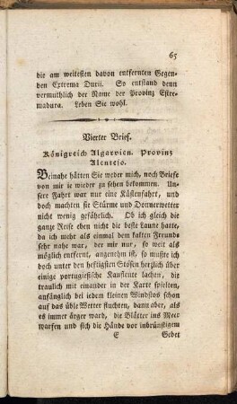 Vierter Brief. Königreich Algarvien. Provinz Alentejo.