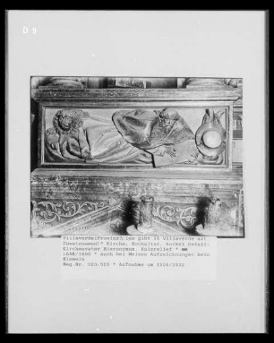 Hochaltar, Sockelgeschoss, Detail: Kirchenvater Hieronymus