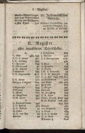II. Register aller angeführten Schriftsteller.