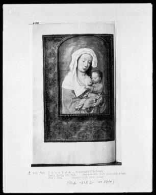 Gebetbuch mit Kalendarium — Madonna mit Kind, Folio 39verso