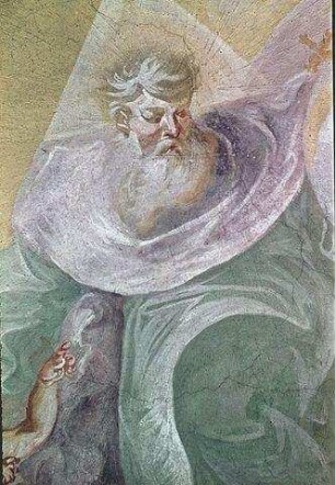 Die Heilige Dreifaltigkeit umgeben von den Heiligen Petrus, Paulus, Benedikt und Koloman sowie Moses und Aaron