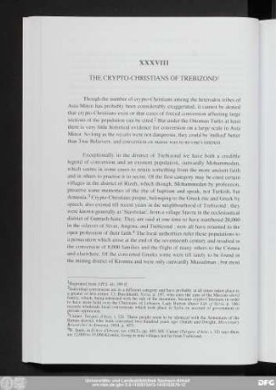 XXXVIII The Crypto-Christians Of Trebizond